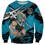 Port Adelaide Football Club Sweatshirt Power Muscular Mascot Graphic - Abstract Paint Splatter Art