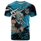 Port Adelaide Football Club T Shirt Power Muscular Mascot Graphic - Abstract Paint Splatter Art