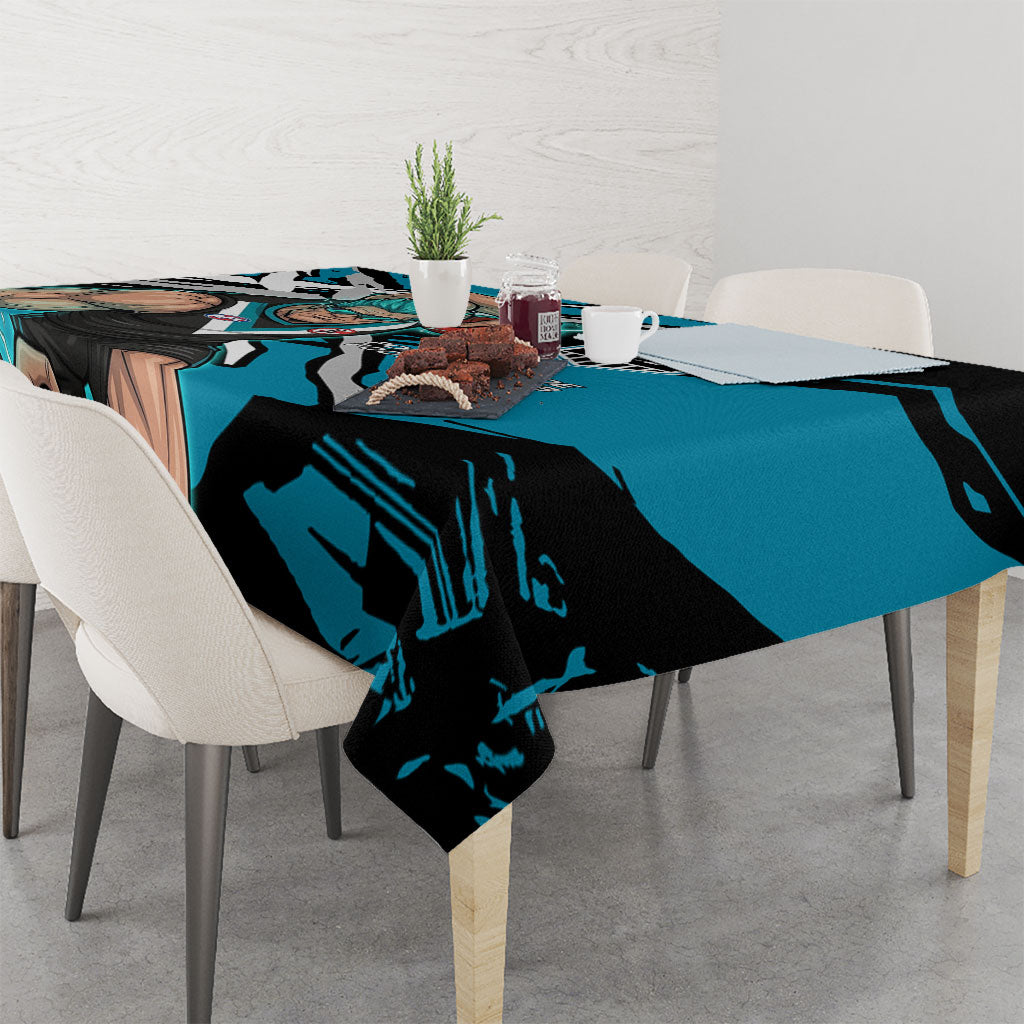 Port Adelaide Football Club Tablecloth Power Muscular Mascot Graphic - Abstract Paint Splatter Art