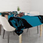 Port Adelaide Football Club Tablecloth Power Muscular Mascot Graphic - Abstract Paint Splatter Art