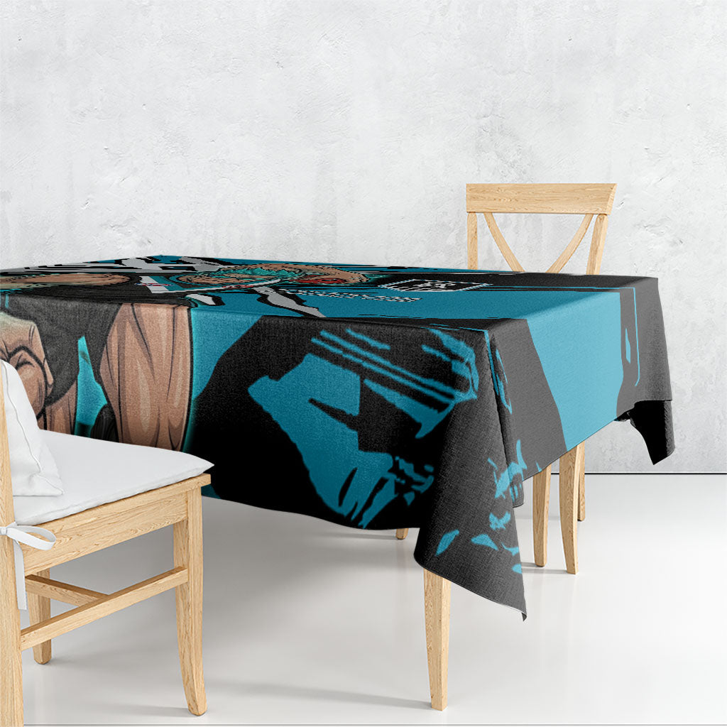 Port Adelaide Football Club Tablecloth Power Muscular Mascot Graphic - Abstract Paint Splatter Art