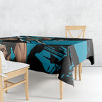 Port Adelaide Football Club Tablecloth Power Muscular Mascot Graphic - Abstract Paint Splatter Art