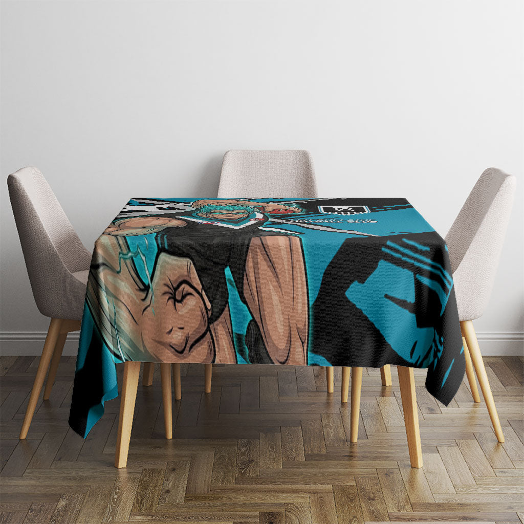 Port Adelaide Football Club Tablecloth Power Muscular Mascot Graphic - Abstract Paint Splatter Art