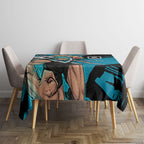 Port Adelaide Football Club Tablecloth Power Muscular Mascot Graphic - Abstract Paint Splatter Art