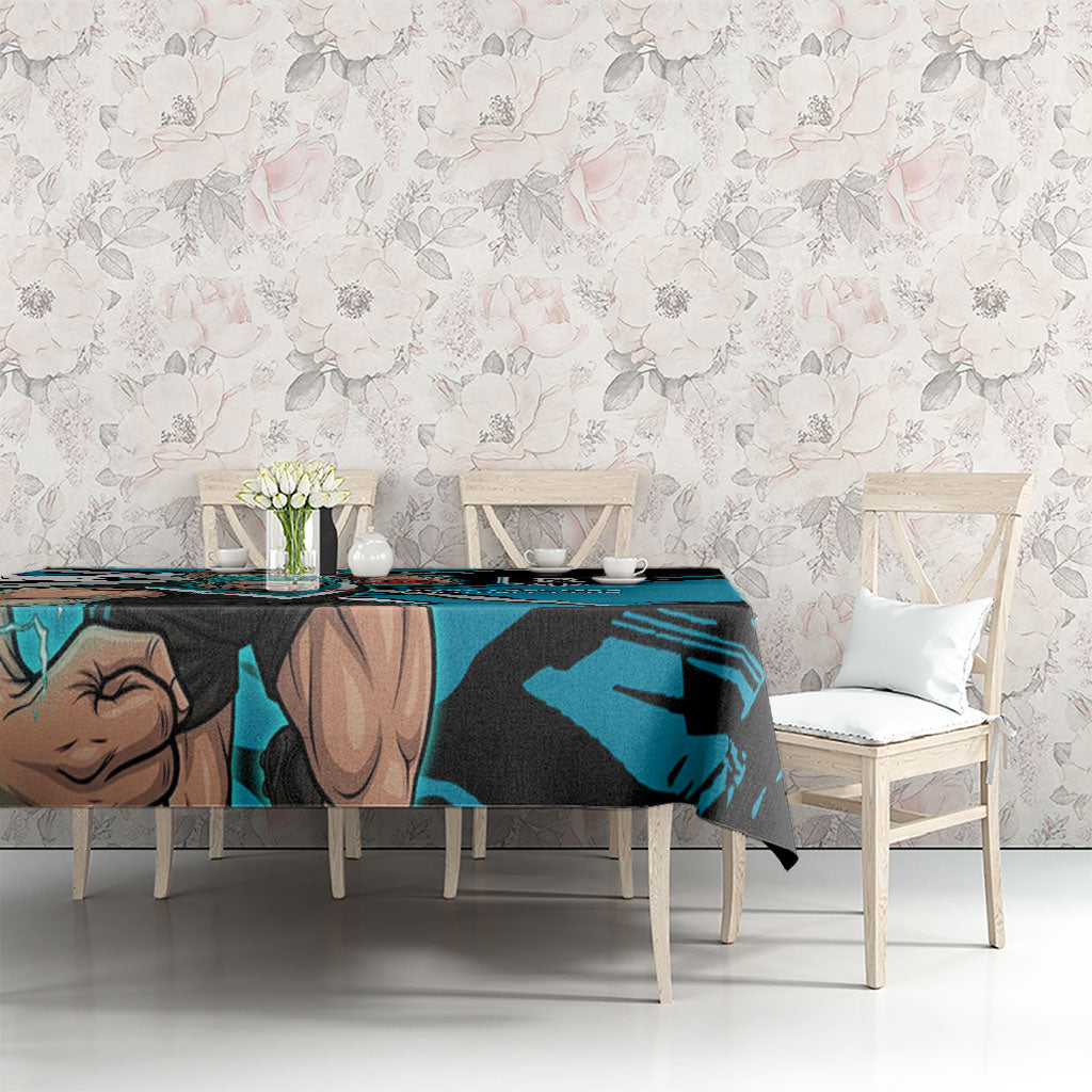 Port Adelaide Football Club Tablecloth Power Muscular Mascot Graphic - Abstract Paint Splatter Art