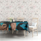 Port Adelaide Football Club Tablecloth Power Muscular Mascot Graphic - Abstract Paint Splatter Art