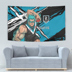 Port Adelaide Football Club Tapestry Power Muscular Mascot Graphic - Abstract Paint Splatter Art