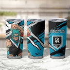 Port Adelaide Football Club Tumbler Cup Power Muscular Mascot Graphic - Abstract Paint Splatter Art