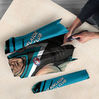 Port Adelaide Football Club Umbrella Power Muscular Mascot Graphic - Abstract Paint Splatter Art