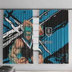 Port Adelaide Football Club Window Curtain Power Muscular Mascot Graphic - Abstract Paint Splatter Art