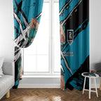 Port Adelaide Football Club Window Curtain Power Muscular Mascot Graphic - Abstract Paint Splatter Art