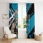 Port Adelaide Football Club Window Curtain Power Muscular Mascot Graphic - Abstract Paint Splatter Art