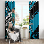 Port Adelaide Football Club Window Curtain Power Muscular Mascot Graphic - Abstract Paint Splatter Art