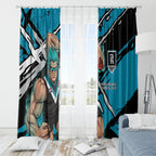 Port Adelaide Football Club Window Curtain Power Muscular Mascot Graphic - Abstract Paint Splatter Art
