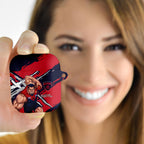 Melbourne Football Club AirPods Case Demons Muscular Mascot Graphic - Abstract Paint Splatter Art