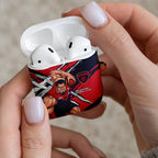 Melbourne Football Club AirPods Case Demons Muscular Mascot Graphic - Abstract Paint Splatter Art
