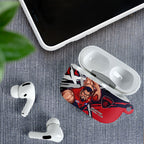 Melbourne Football Club AirPods Case Demons Muscular Mascot Graphic - Abstract Paint Splatter Art