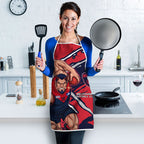 Melbourne Football Club Apron Demons Muscular Mascot Graphic - Abstract Paint Splatter Art