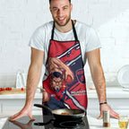 Melbourne Football Club Apron Demons Muscular Mascot Graphic - Abstract Paint Splatter Art
