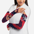 Melbourne Football Club Arm Sleeves Demons Muscular Mascot Graphic - Abstract Paint Splatter Art