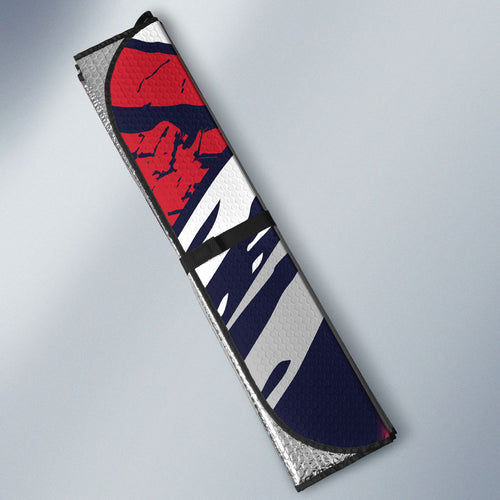 Melbourne Football Club Auto Sun Shade Demons Muscular Mascot Graphic - Abstract Paint Splatter Art
