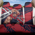 Melbourne Football Club Back Car Seat Cover Demons Muscular Mascot Graphic - Abstract Paint Splatter Art