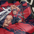 Melbourne Football Club Back Car Seat Cover Demons Muscular Mascot Graphic - Abstract Paint Splatter Art