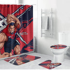 Melbourne Football Club Bathroom Set Demons Muscular Mascot Graphic - Abstract Paint Splatter Art