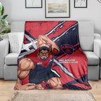 Melbourne Football Club Blanket Demons Muscular Mascot Graphic - Abstract Paint Splatter Art