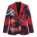 Melbourne Football Club Blazer Demons Muscular Mascot Graphic - Abstract Paint Splatter Art