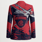Melbourne Football Club Blazer Demons Muscular Mascot Graphic - Abstract Paint Splatter Art