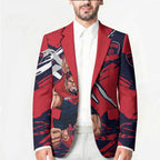 Melbourne Football Club Blazer Demons Muscular Mascot Graphic - Abstract Paint Splatter Art
