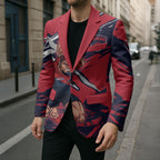 Melbourne Football Club Blazer Demons Muscular Mascot Graphic - Abstract Paint Splatter Art