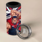 Melbourne Football Club 4 in 1 Can Cooler Tumbler Demons Muscular Mascot Graphic - Abstract Paint Splatter Art