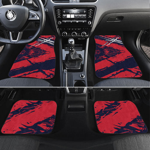 Melbourne Football Club Car Mats Demons Muscular Mascot Graphic - Abstract Paint Splatter Art