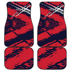 Melbourne Football Club Car Mats Demons Muscular Mascot Graphic - Abstract Paint Splatter Art