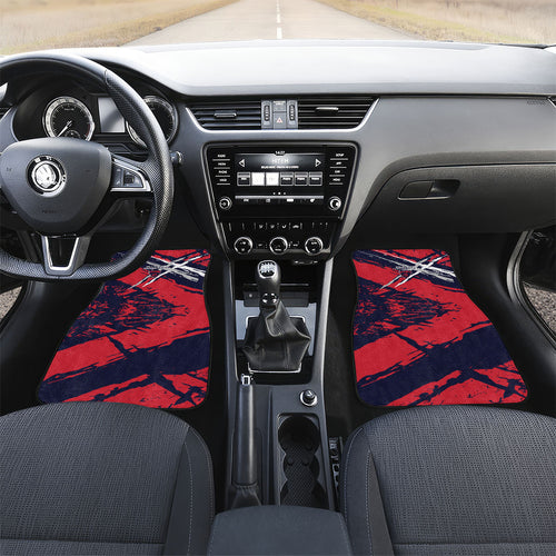 Melbourne Football Club Car Mats Demons Muscular Mascot Graphic - Abstract Paint Splatter Art