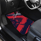 Melbourne Football Club Car Mats Demons Muscular Mascot Graphic - Abstract Paint Splatter Art