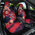 Melbourne Football Club Car Seat Cover Demons Muscular Mascot Graphic - Abstract Paint Splatter Art