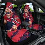 Melbourne Football Club Car Seat Cover Demons Muscular Mascot Graphic - Abstract Paint Splatter Art