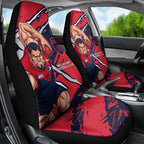 Melbourne Football Club Car Seat Cover Demons Muscular Mascot Graphic - Abstract Paint Splatter Art