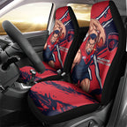 Melbourne Football Club Car Seat Cover Demons Muscular Mascot Graphic - Abstract Paint Splatter Art