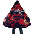 Melbourne Football Club Cloak Demons Muscular Mascot Graphic - Abstract Paint Splatter Art