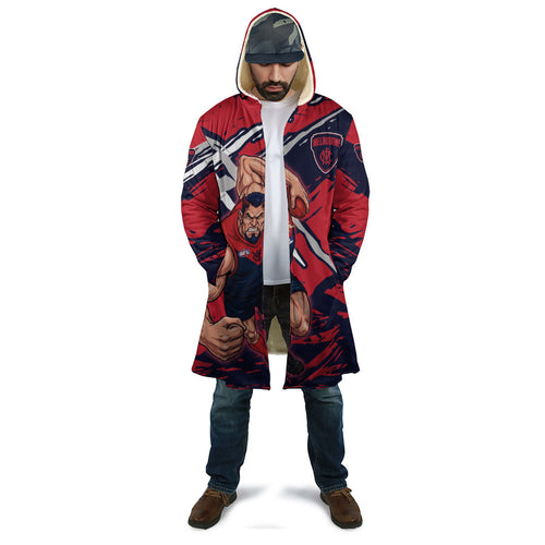 Melbourne Football Club Cloak Demons Muscular Mascot Graphic - Abstract Paint Splatter Art