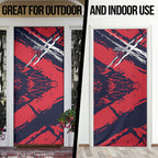 Melbourne Football Club Door Cover Demons Muscular Mascot Graphic - Abstract Paint Splatter Art
