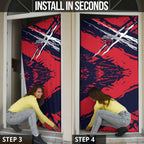 Melbourne Football Club Door Cover Demons Muscular Mascot Graphic - Abstract Paint Splatter Art