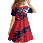 Melbourne Football Club Family Matching Tank Maxi Dress and Hawaiian Shirt Demons Muscular Mascot Graphic - Abstract Paint Splatter Art