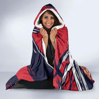Melbourne Football Club Hooded Blanket Demons Muscular Mascot Graphic - Abstract Paint Splatter Art