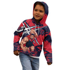 Melbourne Football Club Kid Hoodie Demons Muscular Mascot Graphic - Abstract Paint Splatter Art