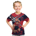 Melbourne Football Club Kid T Shirt Demons Muscular Mascot Graphic - Abstract Paint Splatter Art